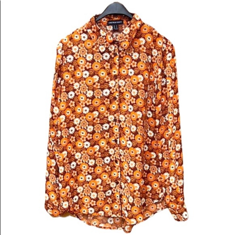Streetwear Society Retro Floral Button-Up Shirt – Size M